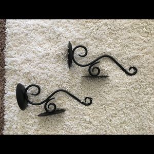Black candle wall holders
